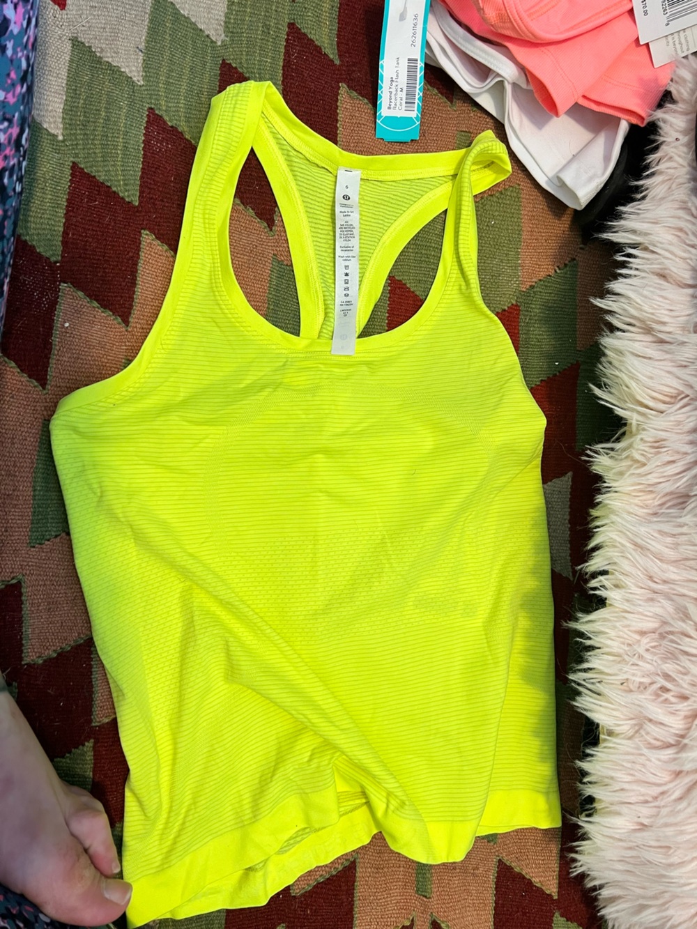 lululemon athletica Neon Yellow Racerback Tank Top